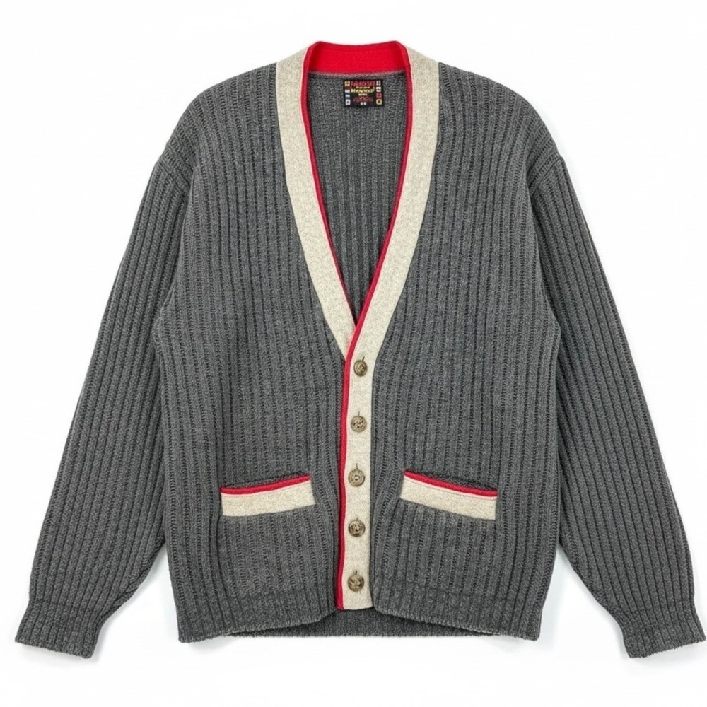 Vintage McGregor Cardigan L XL Gray‎ Grandpa Grunge Nirvana Style Sweater